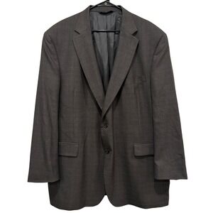 Jos A Bank Signature Collection 50L Gray Plaid 100% Wool Blazer Sport Coat